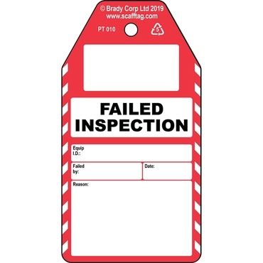 Étiquette non adhésive Failed Inspection